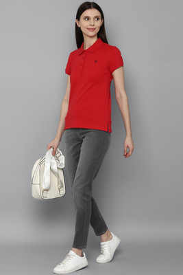 Allen Solly Casual Self Design Women Red Top