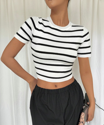 Aahwan Casual Striped Women White Top