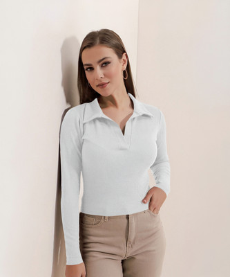Dream Beauty Fashion Casual Solid Women White Top