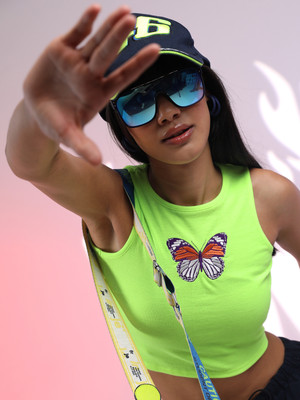 Tokyo Talkies Casual Printed Women Light Green Top
