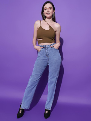 KOTTY Casual Solid Women Brown Top