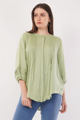 Stylecircle Casual Solid Women Pink Top