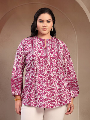Little More By Stylum Casual Floral Print Women Purple Top