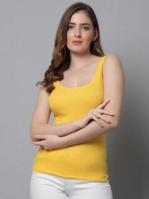 KEX Casual Solid Women Yellow Top