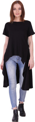 Styvibe Casual Solid Women Black Top