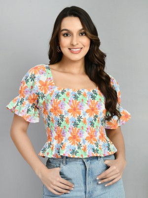 PRETTY LOVING THING Casual Printed Women Multicolor Top