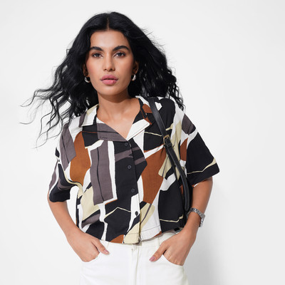 PEOPLE Casual Printed Women Multicolor Top