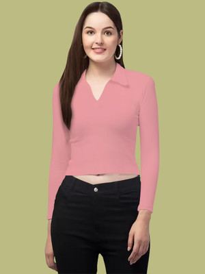 NAVYANKAA Casual Solid Women Pink Top