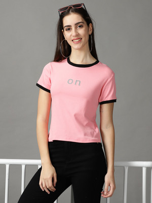 SHOWOFFFF Casual Solid Women Pink Top