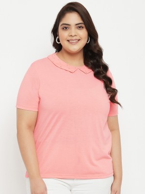 Austivo Casual Solid Women Pink Top