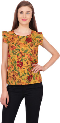 METRONAUT Casual Printed Women Yellow Top