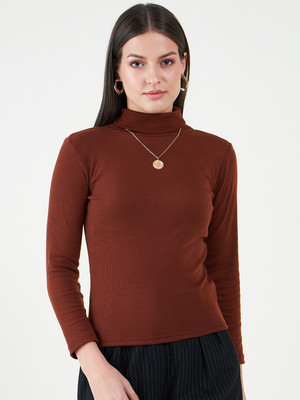 HouseOfCommon Casual Solid Women Maroon Top