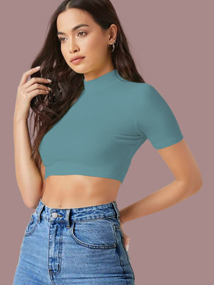 NAVYANKAA Casual Solid Women Light Green Top