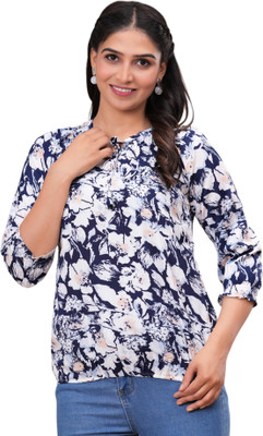 TRUSTED ENTERPRISES Casual Printed Women White, Purple Top