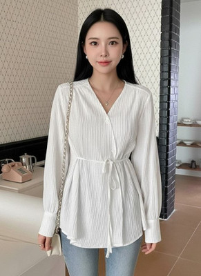 Leriya Fashion Casual Solid Women White Top