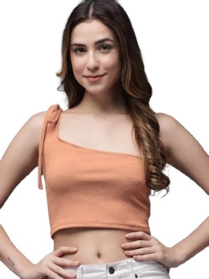 Istyle Can Casual Solid Women Orange Top