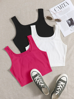 Berry Bird Casual Solid Women Orange Top