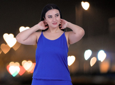 The Unicharm Casual Solid Women Blue Top