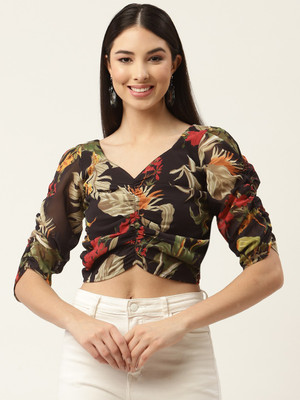 Moda Rapido Casual Floral Print Women Multicolor Top