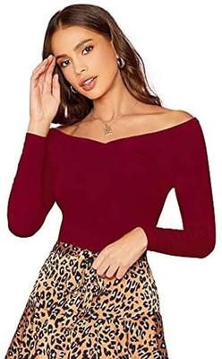 DEALZONE Casual Solid Women Yellow Top