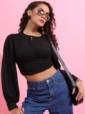 KETCH Casual Solid Women Black Top