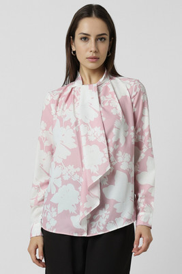 VAN HEUSEN Formal Printed Women Pink, White Top
