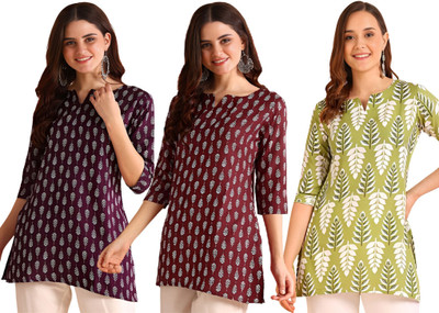 ak fashion mall Casual Printed Women Purple Top