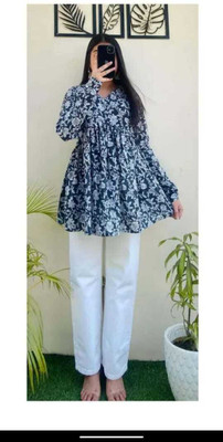 HARANANT Casual Printed Women Blue Top