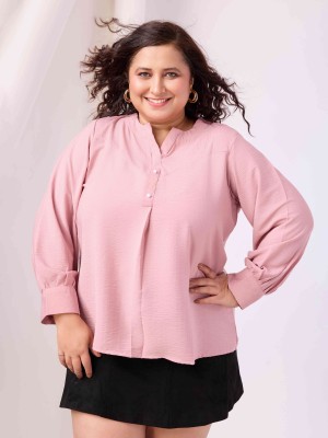 Rachna Casual Solid Women Pink Top