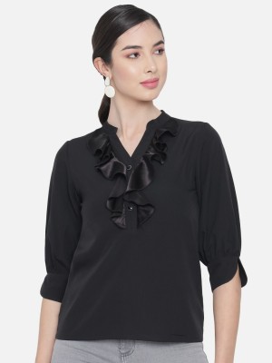 ALL WAYS YOU Casual Solid Women Black Top