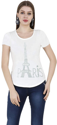 manra Casual Printed Women White Top