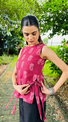 Folkiss Casual Printed Women Maroon Top
