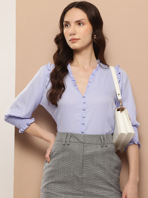 her by invictus Casual Solid Women Blue Top