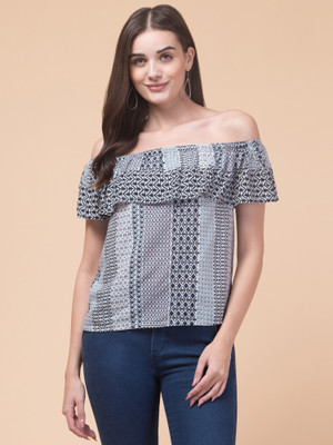 HouseOfCommon Casual Printed Women Multicolor Top