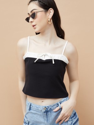 Ginger by Lifestyle Casual Solid Women Black Top