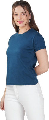clovercrafty Casual Solid Women Blue Top