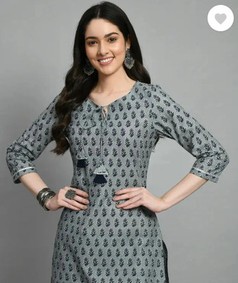 Sinyaar Casual Printed Women Grey Top