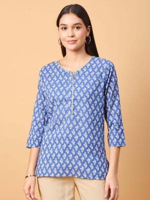 Neesh Casual Printed Women Blue, White Top