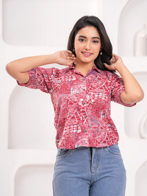 Labhanshi Creation Casual Printed Women Red Top