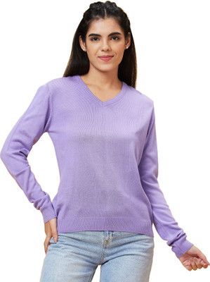 Globus Casual Solid Women Purple Top