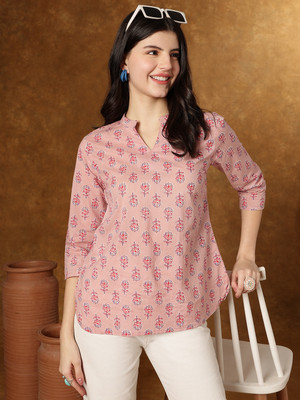 HERE&NOW Formal Printed Women Pink Top