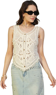 Icw Casual Embroidered Women Beige, White Top