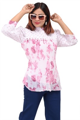 Belakiz Casual Printed Women Pink, White Top