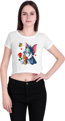 VEKTEK Casual Printed Women White Top
