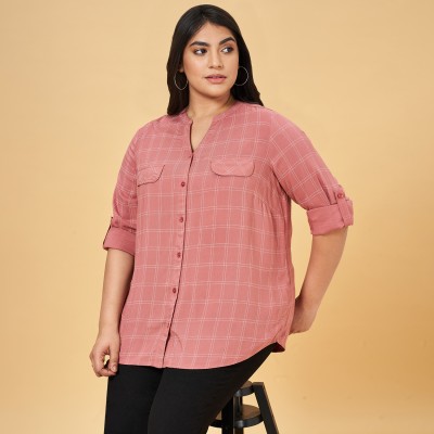 Honey Curvytude by Pantaloons Casual Printed Women Pink Top