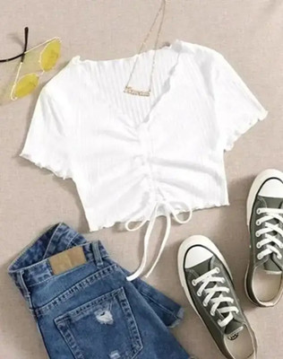 Mcgluwa Casual Self Design Women White Top