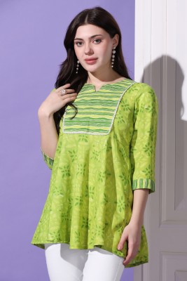 Fashion Dream Casual Printed Women Green Top