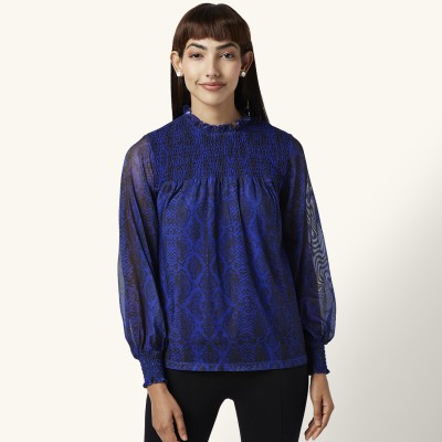 Annabelle by Pantaloons Casual Printed Women Blue Top
