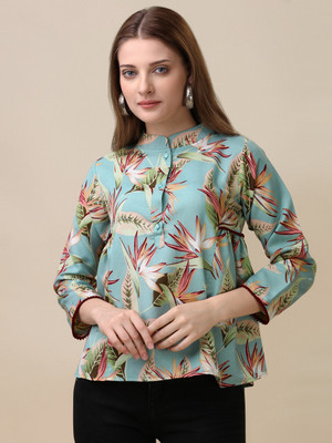 luzumbez Casual Printed Women Multicolor Top