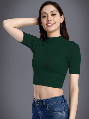 Maheshvi Casual Solid Women Dark Green Top